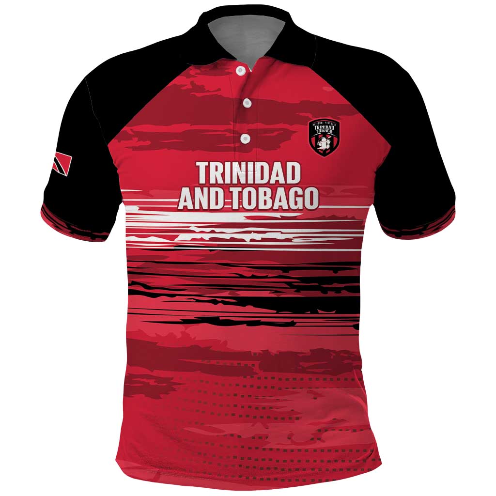 Custom Trinidad and Tobago Football Polo Shirt 2025 Grunge Version LT14