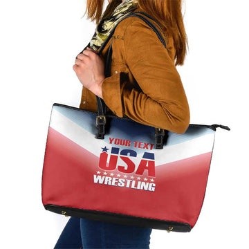 Custom USA Wrestling Leather Tote Bag 2024 Sporty Style LT14