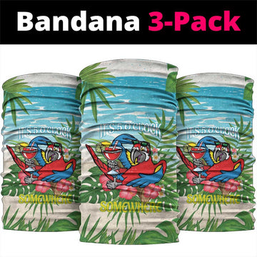 Guyana Christmas Neck Gaiter Chilling Macaw It's 5 o'clock Somewhere LT14