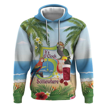 Guyana Christmas Hoodie Macaw Red-fan Parrot Tropical Vibes LT14