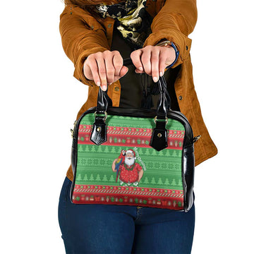 Guyana Christmas Shoulder Handbag Santa With Macaw Parrot Merry Xmas LT14