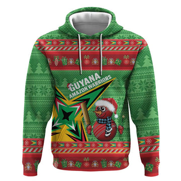 Personalized Guyana Cricket Christmas Hoodie Amazon Warriors Merry Xmas LT14