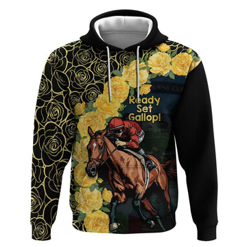 Melbourne Horse Racing Hoodie Yellow Roses - Ready Set Gallop! LT14