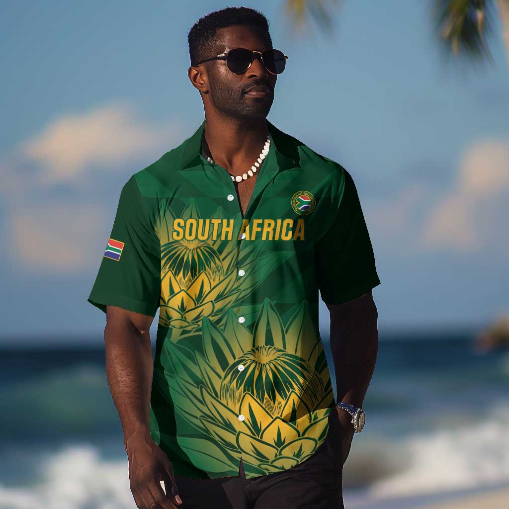 Custom South Africa Cricket Hawaiian Shirt Go Champions Proteas LT14