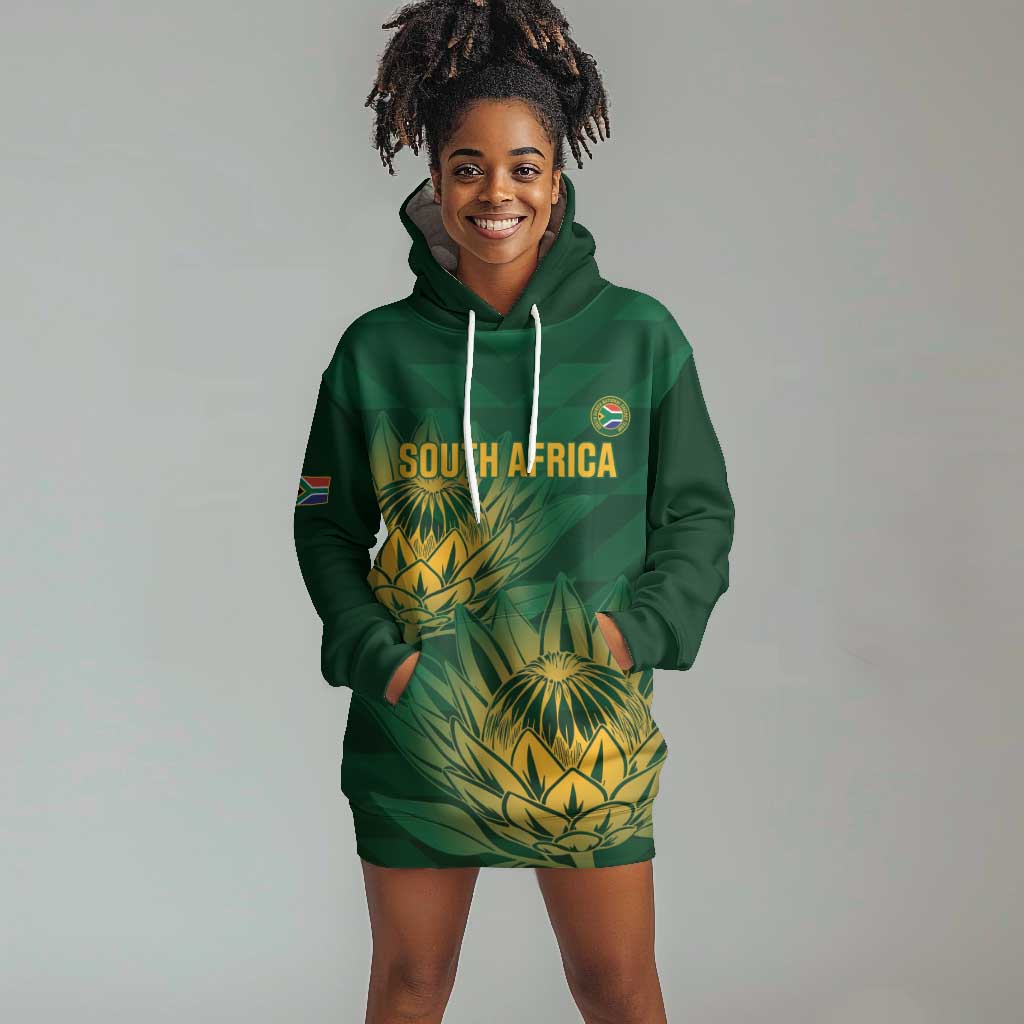 Custom South Africa Cricket Hoodie Dress Go Champions Proteas LT14