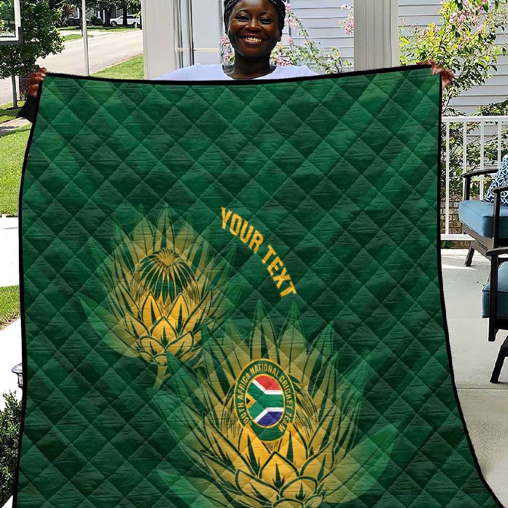 Custom South Africa Cricket Quilt Go Champions Proteas LT14