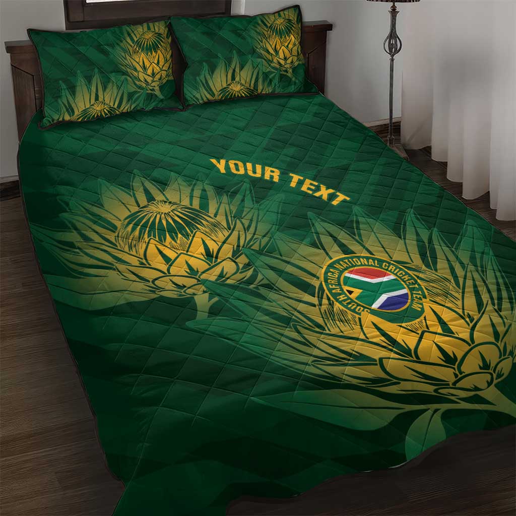 Custom South Africa Cricket Quilt Bed Set Go Champions Proteas LT14