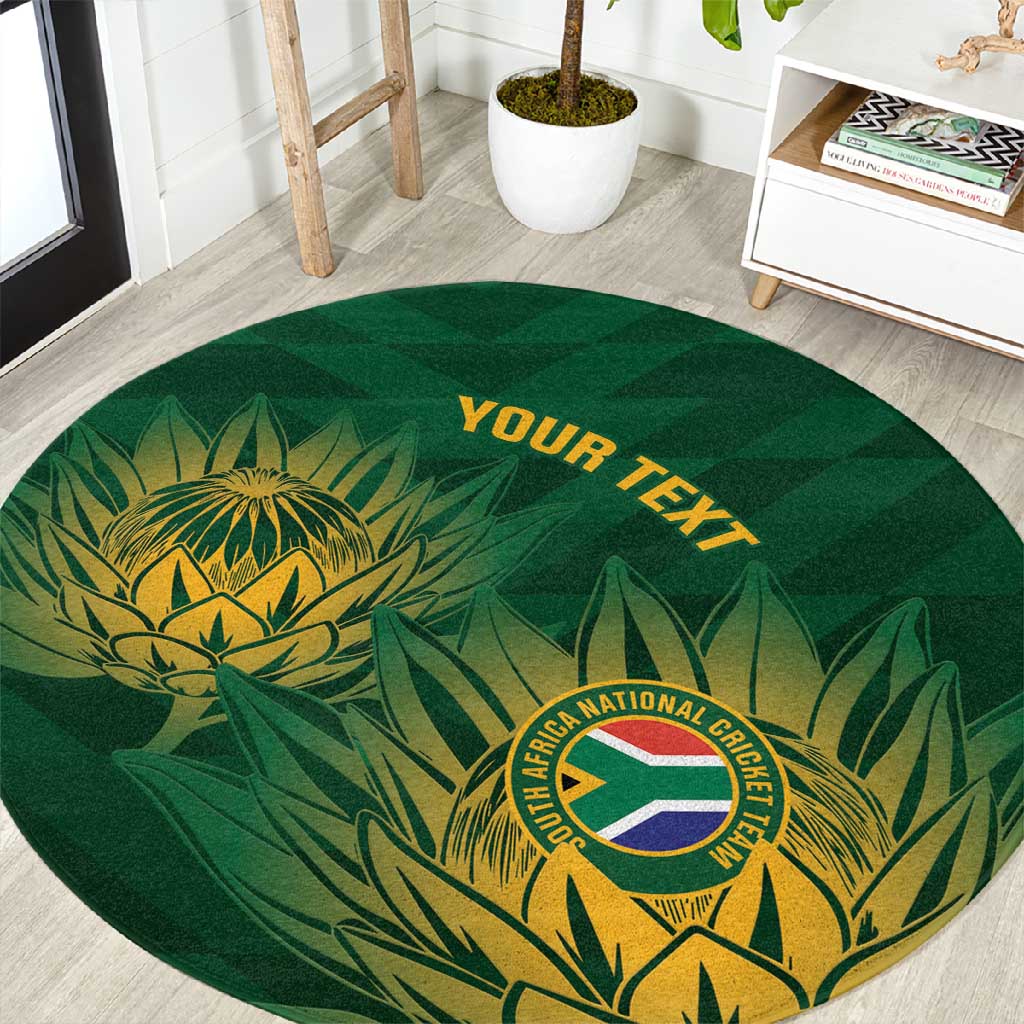 Custom South Africa Cricket Round Carpet Go Champions Proteas LT14