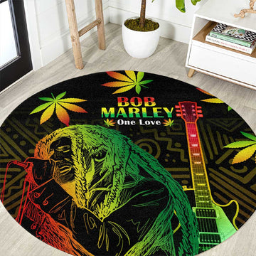 Afro Jamaica Legend Bob Day Round Carpet One Love Jamaican Reggae African Pattern LT14