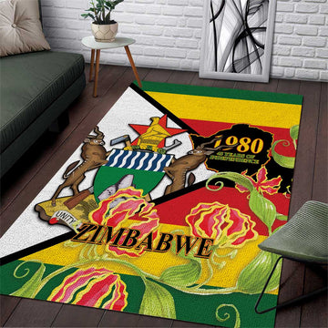 Nyika yeZimbabwe Area Rug Happy Independence Day - Flame Lily Flowers LT14