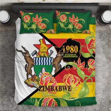 Nyika yeZimbabwe Bedding Set Happy Independence Day - Flame Lily Flowers LT14