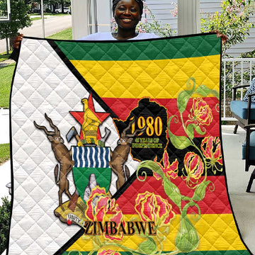 Nyika yeZimbabwe Quilt Happy Independence Day - Flame Lily Flowers LT14