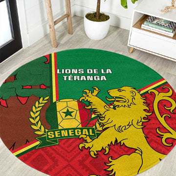 Senegal Football Round Carpet 2024 Go Champions Lions De La Teranga LT14