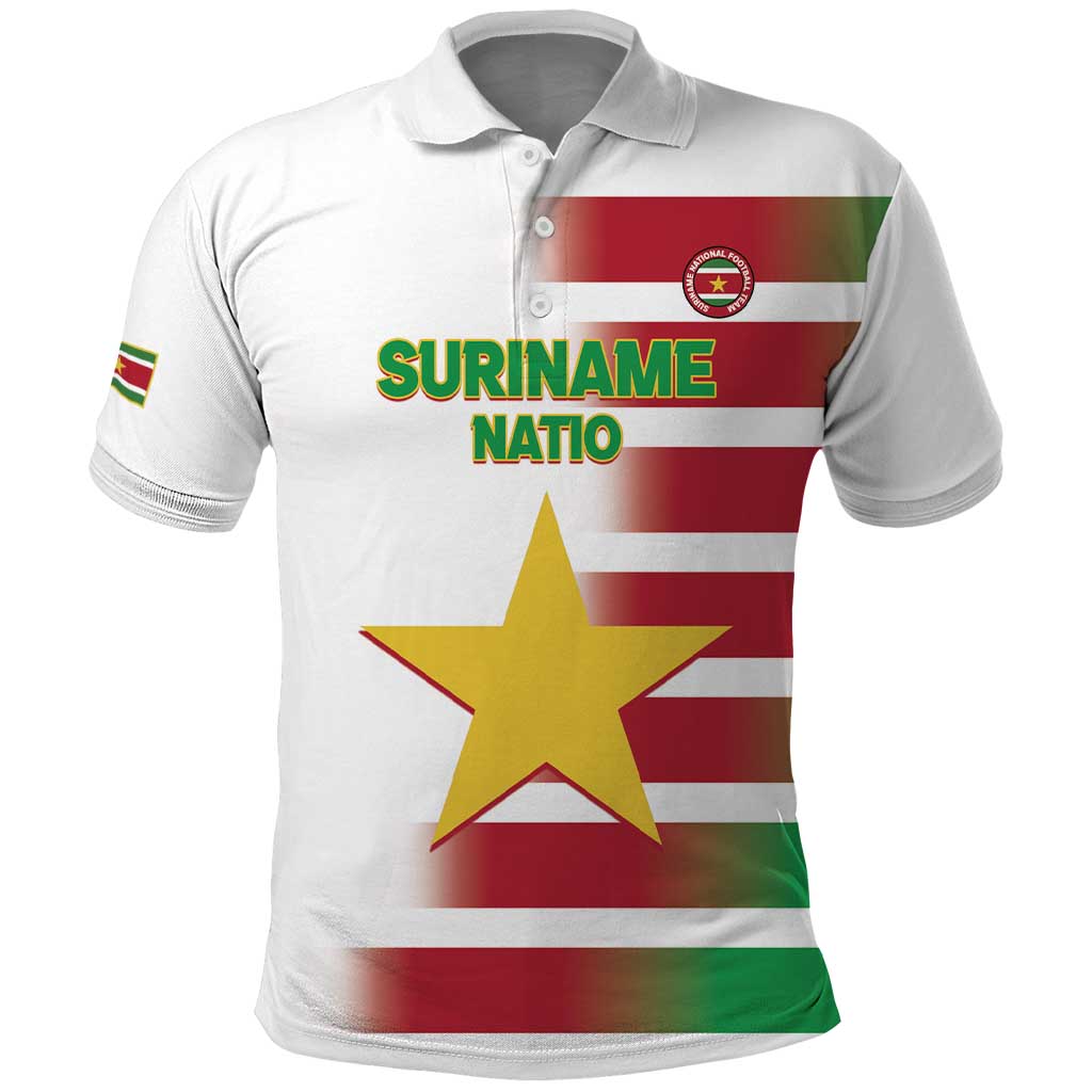 Custom Suriname Football Polo Shirt 2025 Go Natio White Color LT14