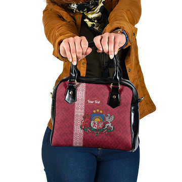 Personalised Latvia Shoulder Handbag Latvijas Republika Folk Pattern LT14