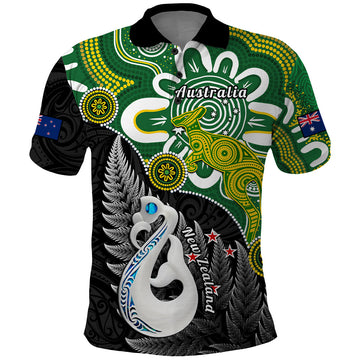 Custom New Zealand Australia Polo Shirt Aboriginal Mix Aotearoa Maori Unique Style LT14