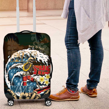 Aloha Hawaii Surfing Skull Luggage Cover Shaka Skeleton Ride The Waves LT14