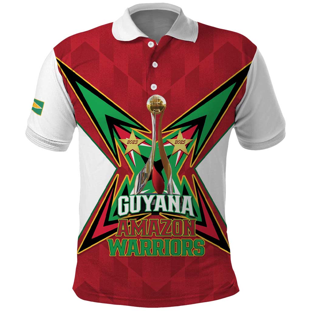 Amazon Warriors Guyana Cricket Custom Polo Shirt 2025 2nd Champions Proud LT14