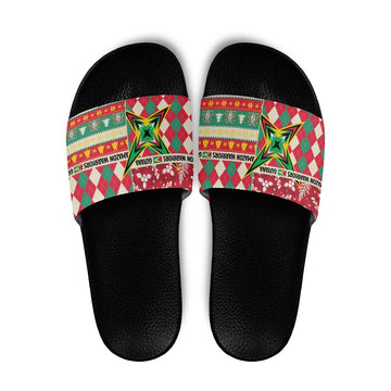 Amazon Warriors Cricket Christmas Slide Sandals Guyana Merry Xmas LT14