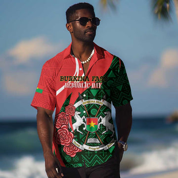 Personalized Burkina Faso Republic Day Hawaiian Shirt Bogolan Mudcloth - Coat Of Arms Design LT14