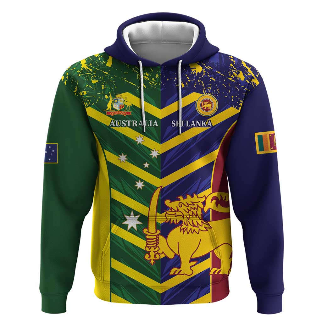 Custom Sri Lanka And Australia Cricket Hoodie 2025 The Lions Baggy Greens Together LT14