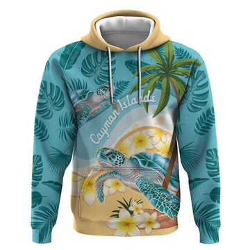 Cayman Islands Hoodie Sea Turtle Plumeria Tropical Vibes LT14