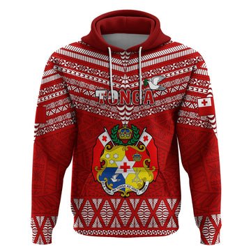 Tonga Rugby Hoodie 2023 World Cup Tongan Kupesi Ngatu Pattern LT14