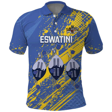 Eswatini Football Custom Polo Shirt Sihlangu Semnikati Blue LT14