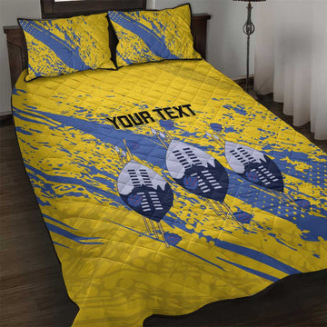 Eswatini Football Custom Quilt Bed Set Sihlangu Semnikati Yellow LT14