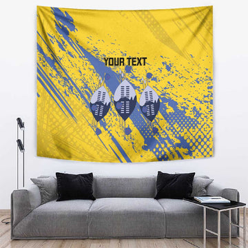 Eswatini Football Custom Tapestry Sihlangu Semnikati Yellow LT14