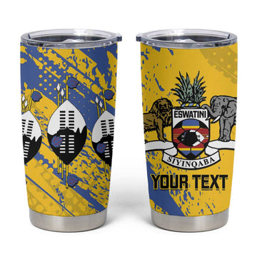 Eswatini Football Custom Tumbler Cup Sihlangu Semnikati Yellow LT14