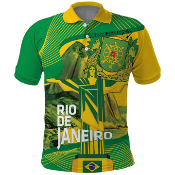 Rio de Janeiro Brazil Polo Shirt Christ the Redeemer Mix Sugarloaf Mountain LT14