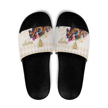 Australia Cup Caulfield Horse Racing Slide Sandals Champion Trophy Mix White Roses LT14