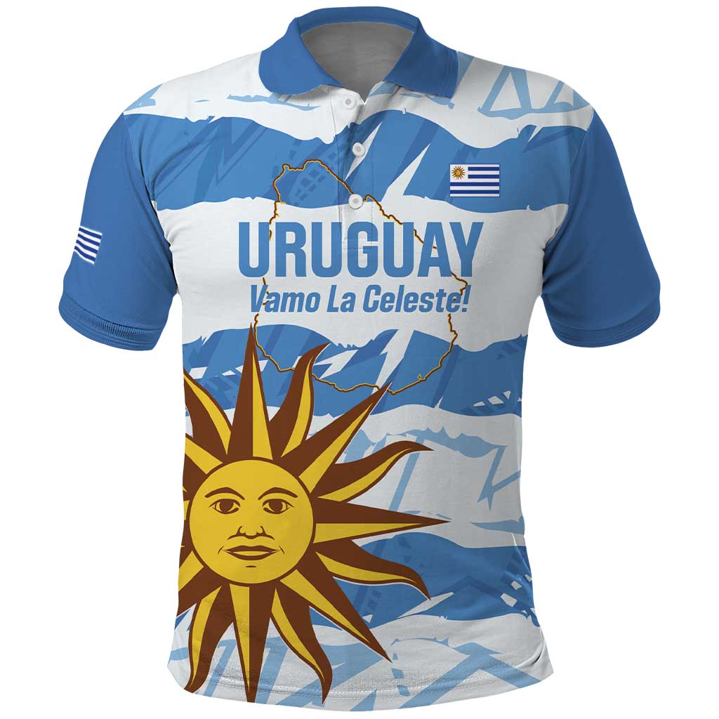 Custom Uruguay Football Polo Shirt Vamo La Celeste LT14