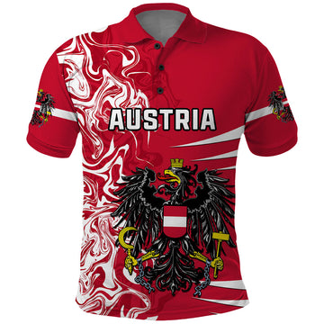 Personalised Austria Polo Shirt Austrian Coat Of Arms Simple Style LT14