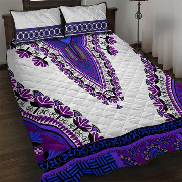 Africa Quilt Bed Set African Dashiki Royal Purple Version LT14