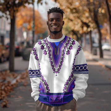 Africa Sweatshirt African Dashiki Royal Purple Version LT14
