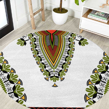 Africa Round Carpet African Dashiki Royal Gold Version LT14