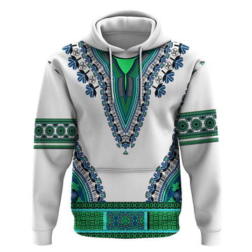 Africa Hoodie African Dashiki Royal Turquoise Version LT14