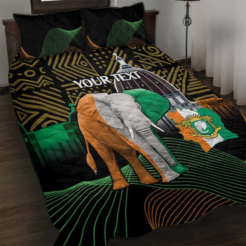 Personalized Cote dIvoire Independence Day Quilt Bed Set Ivory Coast Elephant African Pattern LT14