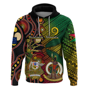 Vanuatu and Australia Hoodie Vanuatuan Polynesian Mix Aussie Aboriginal Art LT14