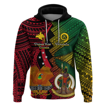 Vanuatu and Papua New Guinea Hoodie Vanuatuan With PNG Polynesian Pattern LT14