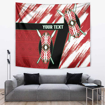 Custom Kenya Rugby Sevens Tapestry Maasai Shield With African Pattern LT14