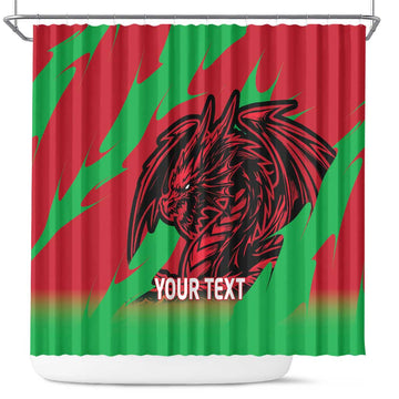 Custom Wales Football Shower Curtain 2025 Welsh Y Dreigiau LT14