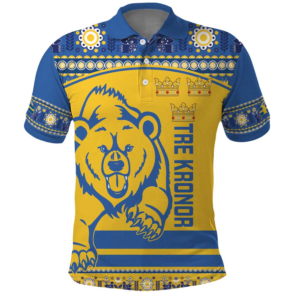 Custom Sweden Ice Hockey Polo Shirt 2025 Go Champions Tre Kronor LT14