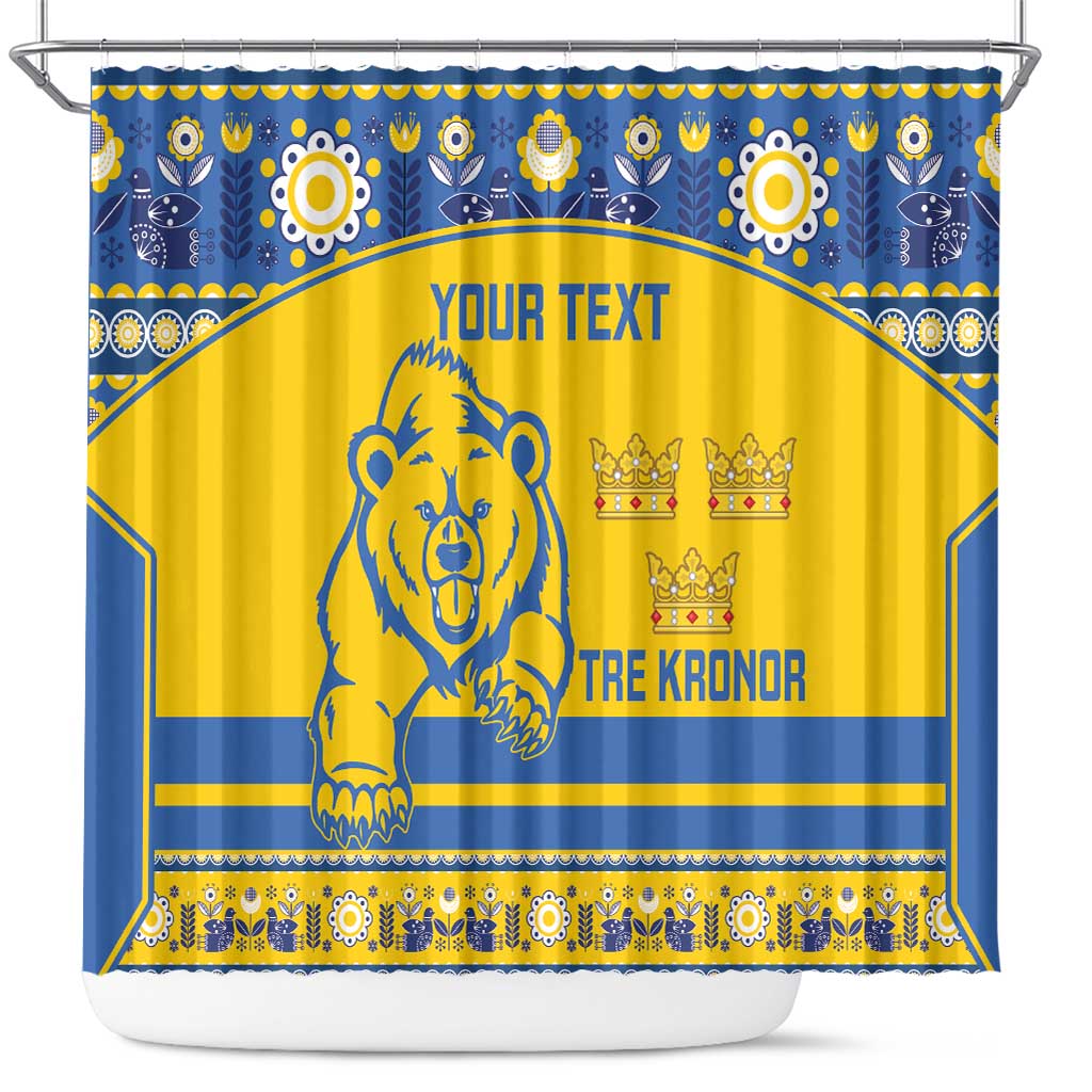 Custom Sweden Ice Hockey Shower Curtain 2025 Go Champions Tre Kronor LT14
