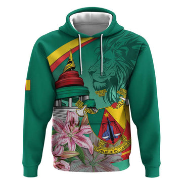 Cameroon National Day Hoodie Cameroun Reunification Monument Lily Flowers LT14