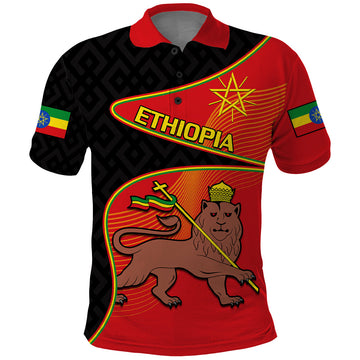 Ethiopia Derg Downfall Day Polo Shirt Ethiopian Lion of Judah LT14