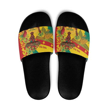 Personalized Grenada Spicemas 2025 Slide Sandals Spice Isle Nutmeg Cocoa Pod LT14