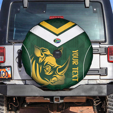 South Africa Rugby Custom Spare Tire Cover Springboks Kente Rhino Symbol LT14